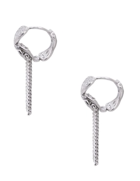 Aretes redondos Oro Angelus de plata P 925 con acabado brillante zirconia