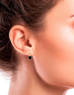 Aretes de círculo Oro Angelus con acabado pavé zirconia