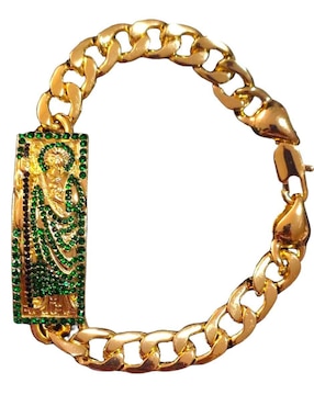 Brazalete Maria Almudena Con Acabado Chapa De Oro