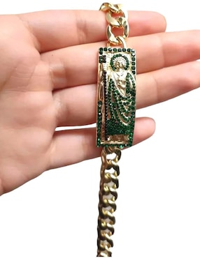Brazalete Maria Almudena con acabado chapa de oro