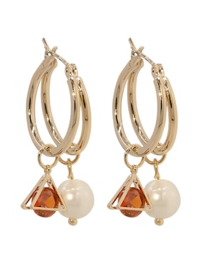 Aretes de círculo Oro Angelus con acabado brillante zirconia