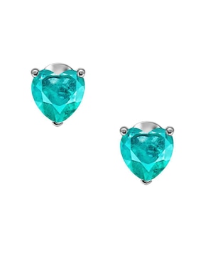 Broqueles de corazón Gladkova Joyería de plata P 925 turmalina
