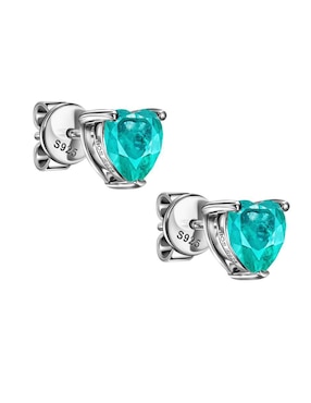 Broqueles de corazón Gladkova Joyería de plata P 925 turmalina