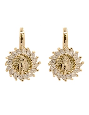 Aretes Huggies Circular Oro Angelus Con Acabado Pavé Zirconia