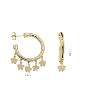Aretes de flor Oro Angelus con acabado brillante