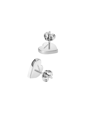Aretes de corazón Lacoste Love My Croc con acabado brillante