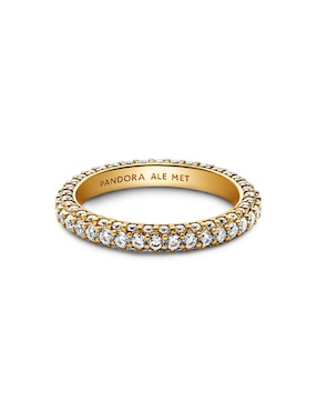 Anillo Pandora Timeless de plata P 925 zirconia cúbica con acabado baño de oro