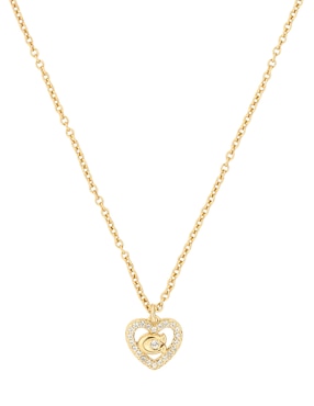 Collar De Corazón COACH 2.1 Pave Heart And C's