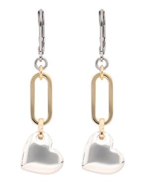 Aretes de corazón Nine West Tritone Pear con acabado brillante