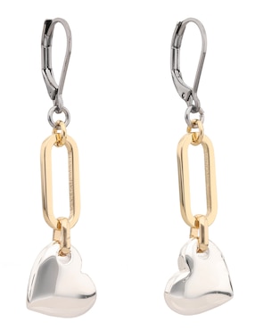 Aretes de corazón Nine West Tritone Pear con acabado brillante