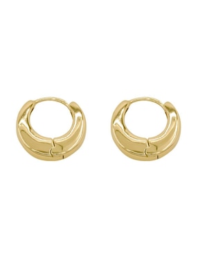 Aretes Huggies Circular Oro Angelus Con Acabado Brillante