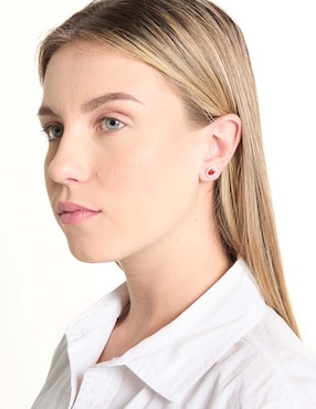 Aretes ovalados Brosway Fancy Vitamin Orange de plata P 925 con acabado brillante zirconia