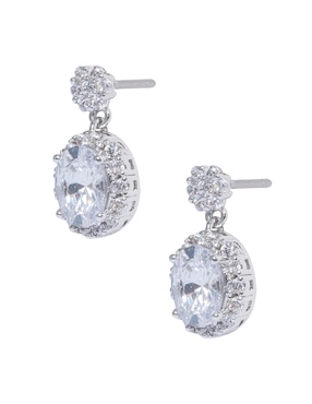 Aretes ovalados Westies con acabado brillante cristal
