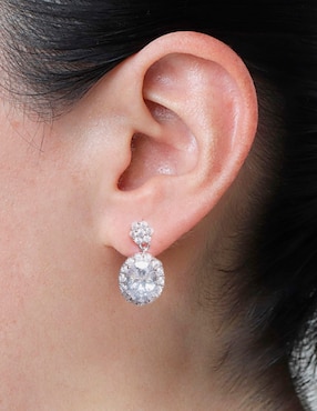 Aretes ovalados Westies con acabado brillante cristal