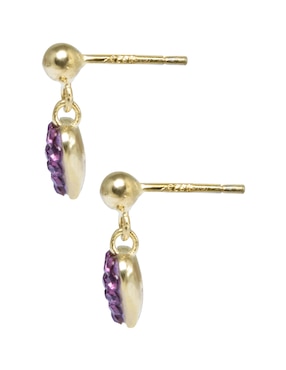 Aretes de corazón Westies de plata P 925 con acabado brillante cristal