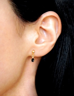 Aretes ovalados Carré con acabado brillante cristal