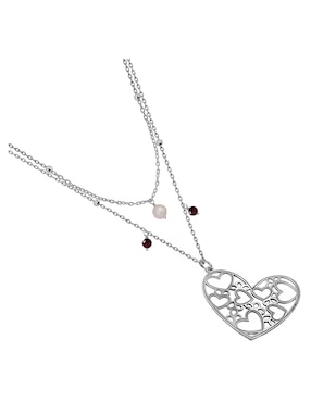Collar de corazón Anamora Por Tanya Moss Deseos de plata P 925