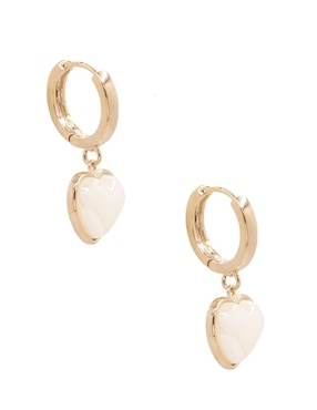 Aretes de corazón Oro Angelus con acabado brillante