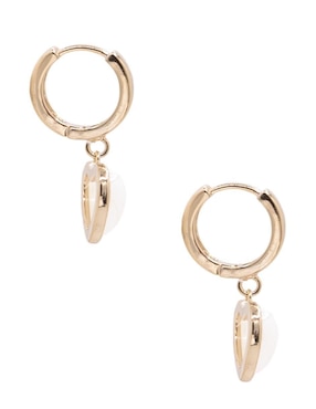 Aretes de corazón Oro Angelus con acabado brillante