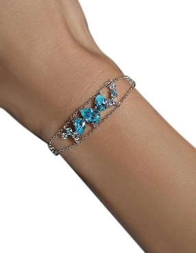 Pulsera Gladkova Joyería de plata con aguamarina p 925