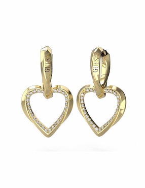 Aretes Cortos De Corazón GUESS Mon Amour Con Acabado Brillante Circonita