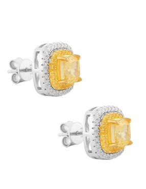 Broqueles cuadrados Gladkova Joyería de plata P 925 con acabado pavé zirconia