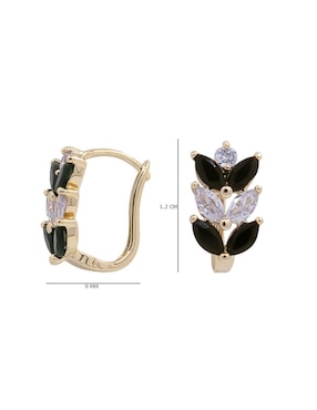 Aretes de hoja Oro Angelus con acabado pavé zirconia