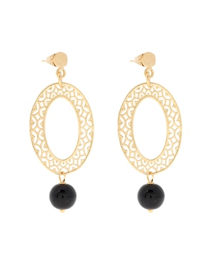 Aretes y collar ovalados Mauricio Serrano Jewelry Filigrana de plata P 925 ónix