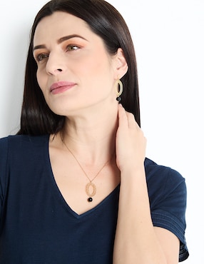 Aretes y collar ovalados Mauricio Serrano Jewelry Filigrana de plata P 925 ónix