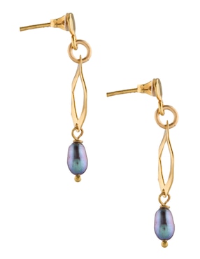 Aretes y collar de rombo Mauricio Serrano Jewelry de plata P 925 perla