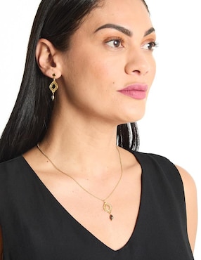 Aretes y collar Mauricio Serrano Jewelry de plata P 925 ojo de tigre