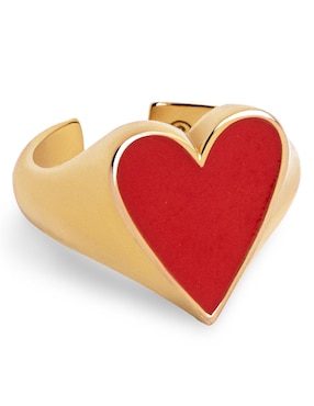 Anillo de corazón Singularu Continuidad con acabado baño de oro 18 k