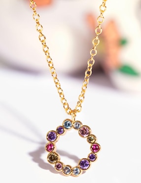 Collar con dije Singularu Bubbles de baño de oro 18 K