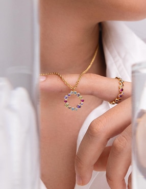 Collar con dije Singularu Bubbles de baño de oro 18 K