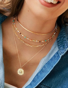Collar Singularu Crystals Colors de plata 18 K