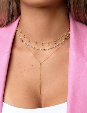 Collar Singularu Crystals Colors de plata 18 K