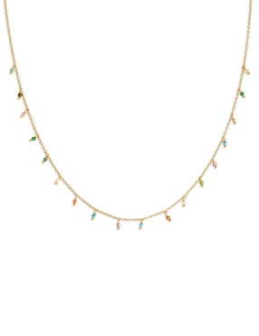 Collar Singularu Dancing Stones de baño de oro 18 K