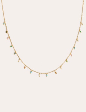 Collar Singularu Dancing Stones de baño de oro 18 K