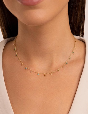 Collar Singularu Dancing Stones de baño de oro 18 K