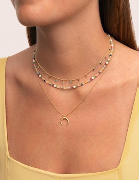 Collar Singularu Dancing Stones de baño de oro 18 K
