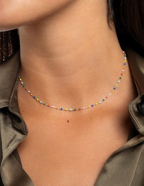 Collar Singularu Dots Colors de plata P 925