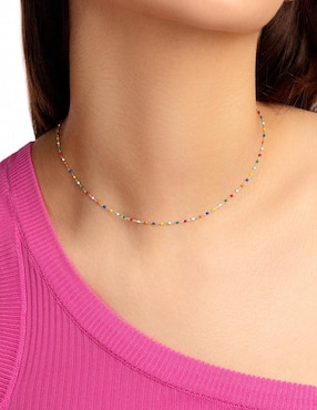 Collar Singularu Dots Colors de plata P 925