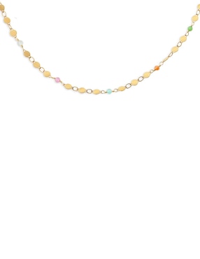 Collar Singularu Long Crystals Sun de baño de oro 18 K