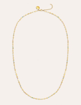 Collar Singularu Long Crystals Sun de baño de oro 18 K