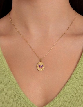 Collar de mariposa Singularu The Garden de baño de oro 18 K