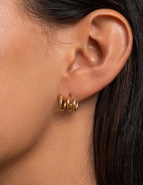 Ear cuff Singularu Aro Trio de plata 18 k con acabado baño de oro