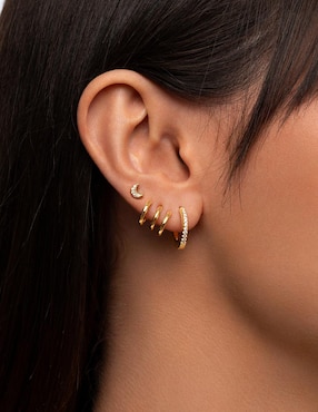 Ear cuff Singularu Aro Trio de plata 18 k con acabado baño de oro