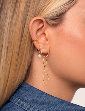 Ear cuff Singularu Ear Cuff Cros de plata 18 k con acabado baño de oro