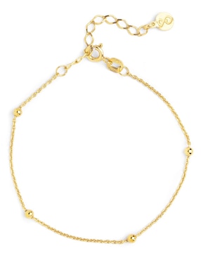 Pulsera Singularu de plata 18 k Dots Colors Enamel con acabado baño de oro