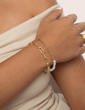 Pulsera Singularu baño de oro 18 k Link